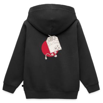 Art du Japon - Art Japonais - Sweat Premium à capuche zippé enfant bio - noir - Dos - AI Model Kid Male (0cm)