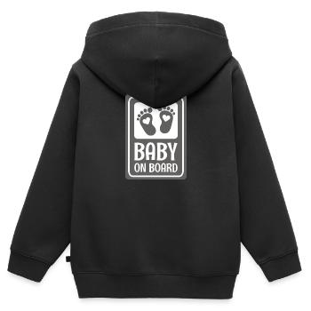 Bébé à bord - Sweat Premium à capuche zippé enfant bio - noir - Dos - AI Model Kid Male (0cm)
