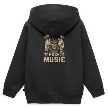 Rock, Hardrocker, Heavy Metal - Sweat Premium à capuche zippé enfant bio - noir - Dos - AI Model Kid Male (0cm)
