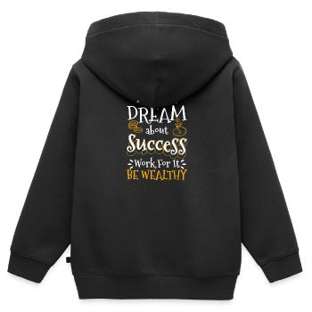 Argent Prospérité Euro Or - Sweat Premium à capuche zippé enfant bio - noir - Dos - AI Model Kid Male (0cm)