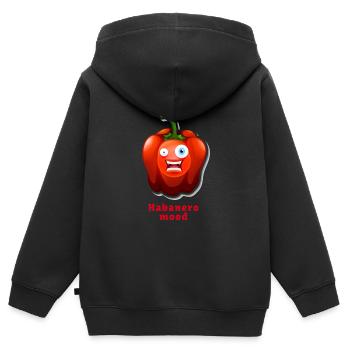 Habanero mood,habanero,chilli , scharf - Kinder Premium Organic Zip Hoodie - Schwarz - Hinten - AI Model Kid Male (0cm)