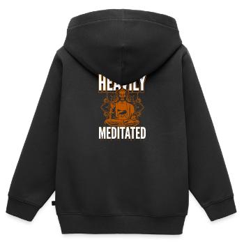 Meditation Om Achtsamkeit - Kinder Premium Organic Zip Hoodie - Schwarz - Hinten - AI Model Kid Male (0cm)