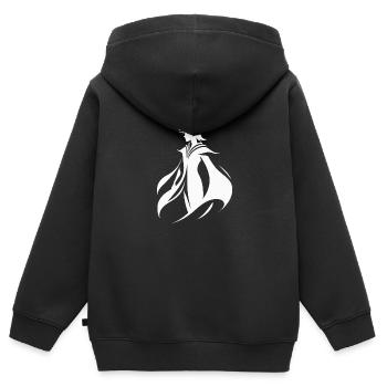 Elfenflüstern im Wind - Kinder Premium Organic Zip Hoodie - Schwarz - Hinten - AI Model Kid Male (0cm)