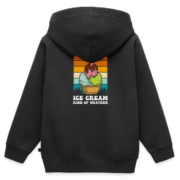 Eiscreme Creme Nachtisch Speiseeis - Kinder Premium Organic Zip Hoodie - Schwarz - Hinten - AI Model Kid Male (0cm)