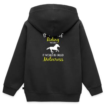 Centre équestre - Sweat Premium à capuche zippé enfant bio - noir - Dos - AI Model Kid Male (0cm)