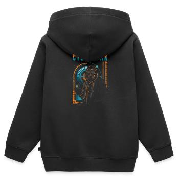 Cyborg Steampunk Tech - Kinder Premium Organic Zip Hoodie - Schwarz - Hinten - AI Model Kid Male (0cm)
