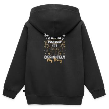 Einkauf Shop Sucht Einkaufszentrum - Kinder Premium Organic Zip Hoodie - Schwarz - Hinten - AI Model Kid Male (0cm)