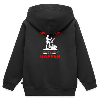 Endurance croisée Santé - Sweat Premium à capuche zippé enfant bio - noir - Dos - AI Model Kid Male (0cm)