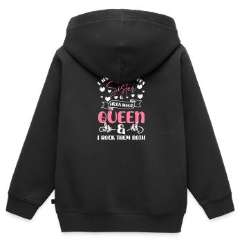 Hullern Ring Slimming Fit - Kids Premium Organic Zip-up Hoodie - black - Back - AI Model Kid Male (0cm)