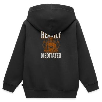 Meditation Salvation Mindfulness Tao - Kids Premium Organic Zip-up Hoodie - black - Back - AI Model Kid Male (0cm)
