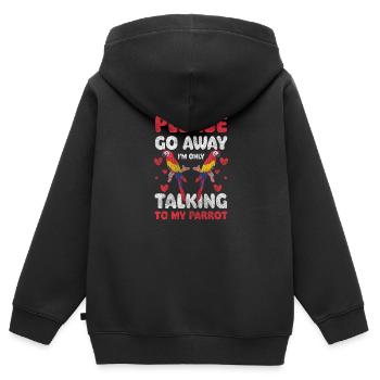 Ara Schnabel Exotisch - Kinder Premium Organic Zip Hoodie - Schwarz - Hinten - AI Model Kid Male (0cm)