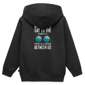 Brille Optiker Sonnenbrille Gesichtsschmuck - Kinder Premium Organic Zip Hoodie - Schwarz - Hinten - AI Model Kid Male (0cm)