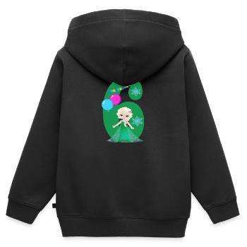 Geburtstag Zahl 6 Eiskönigin Elsa Mädchen - Kinder Premium Organic Zip Hoodie - Schwarz - Hinten - AI Model Kid Male (0cm)