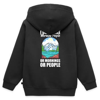 I Don't Like Morning People Or Mornings Or People - Kinder Premium Organic Zip Hoodie - Schwarz - Hinten - AI Model Kid Male (0cm)