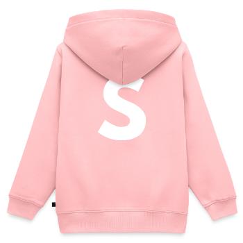 S - Kinder Premium Organic Zip Hoodie - Rosa - Hinten - AI Model Kid Female (0cm)