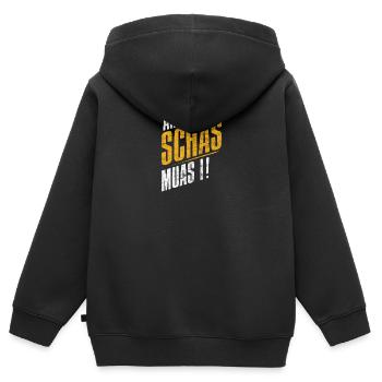 An Schas muas I! - Kinder Premium Organic Zip Hoodie - Schwarz - Hinten - AI Model Kid Male (0cm)