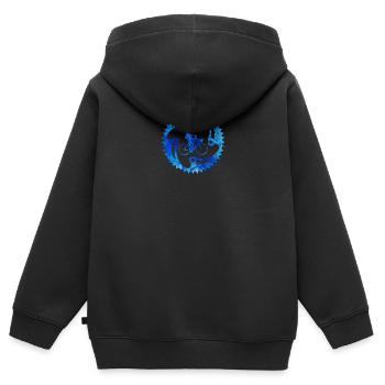 Amour vélo de route - Sweat Premium à capuche zippé enfant bio - noir - Dos - AI Model Kid Male (0cm)