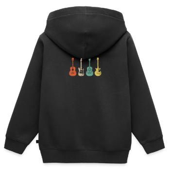Vintage Gitarren - Kinder Premium Organic Zip Hoodie - Schwarz - Hinten - AI Model Kid Male (0cm)