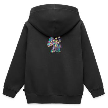 Éponges champignons Fête d’Illusion - Sweat Premium à capuche zippé enfant bio - noir - Dos - AI Model Kid Male (0cm)