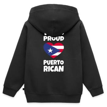 | du drapeau de Porto Rico Idées cadeaux portoricaines - Sweat Premium à capuche zippé enfant bio - noir - Dos - AI Model Kid Male (0cm)