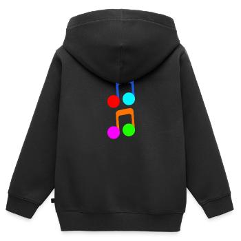 Notes de musique colorées notes de musique musique - Sweat Premium à capuche zippé enfant bio - noir - Dos - AI Model Kid Male (0cm)
