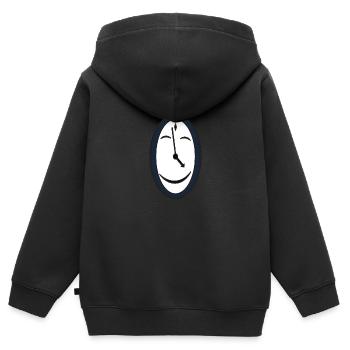 Horloge horloge montre Clock pointeur - Sweat Premium à capuche zippé enfant bio - noir - Dos - AI Model Kid Male (0cm)
