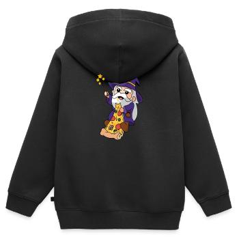 Pizza-Assistent - Kinder Premium Organic Zip Hoodie - Schwarz - Hinten - AI Model Kid Male (0cm)