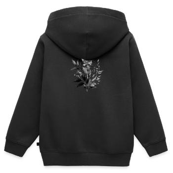 Diversité botanique - Sweat Premium à capuche zippé enfant bio - noir - Dos - AI Model Kid Male (0cm)