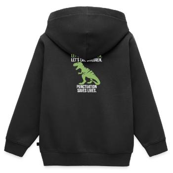 Lasst uns Kinder essen - Kinder Premium Organic Zip Hoodie - Schwarz - Hinten - AI Model Kid Male (0cm)