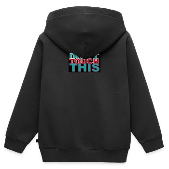 dont touch this - Kinder Premium Organic Zip Hoodie - Schwarz - Hinten - AI Model Kid Male (0cm)