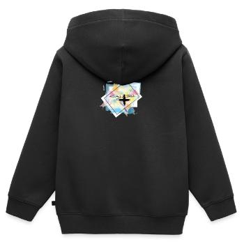 pense positif - Sweat Premium à capuche zippé enfant bio - noir - Dos - AI Model Kid Male (0cm)