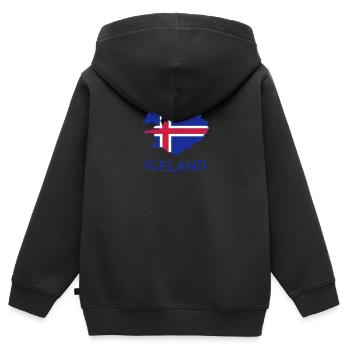 Islande - Sweat Premium à capuche zippé enfant bio - noir - Dos - AI Model Kid Male (0cm)