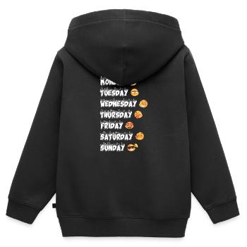 Emoji Wochentage Emotionen Weltemojitag - Kinder Premium Organic Zip Hoodie - Schwarz - Hinten - AI Model Kid Male (0cm)