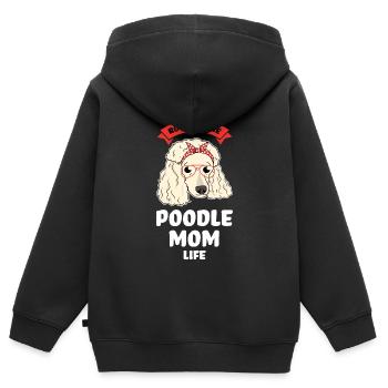 Pudel Pudel Mama Pudel Geschenk - Kinder Premium Organic Zip Hoodie - Schwarz - Hinten - AI Model Kid Male (0cm)