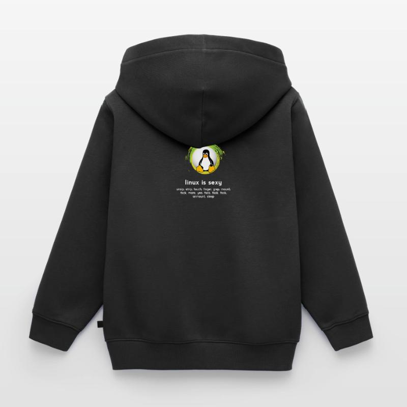 Computer System Pinguin Nerd pc inside code admin Kinder Premium Organic Zip Hoodie