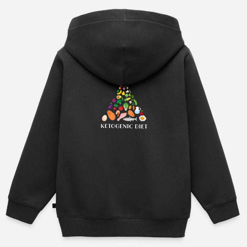 Pyramide de Keto - Sweat Premium à capuche zippé enfant bio - noir