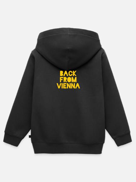 Vienna Wien Vienne - Kinder Premium Organic Zip Hoodie - Schwarz