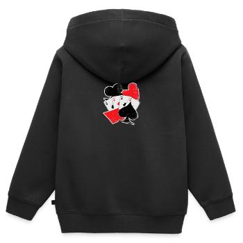 Glücksspiel Poker Pokern Spielkarte Geld Kasino - Kinder Premium Organic Zip Hoodie - Schwarz - Hinten - AI Model Kid Male (0cm)