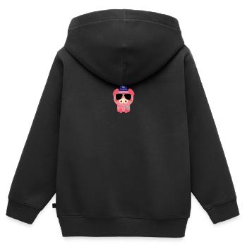 Polizei Schwein, Sheriff Cop Polizist Polizei-Tier - Kinder Premium Organic Zip Hoodie - Schwarz - Hinten - AI Model Kid Male (0cm)