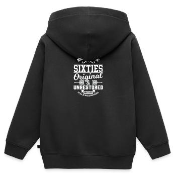Erbaut in den 60er Jahren original & unrestauriert - Kinder Premium Organic Zip Hoodie - Schwarz - Hinten - AI Model Kid Male (0cm)