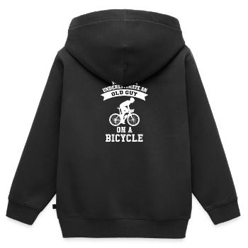 Farhrrad Fahrradfahren Bike Freiheit Radeln - Kinder Premium Organic Zip Hoodie - Schwarz - Hinten - AI Model Kid Male (0cm)