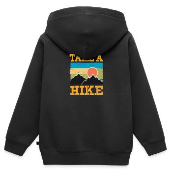 Hiking Hiking - Kids Premium Organic Zip-up Hoodie - black - Back - AI Model Kid Male (0cm)