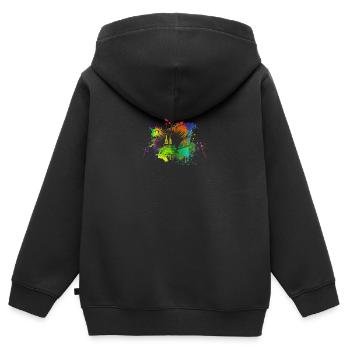 Cathédrale de Cologne Cologne - Sweat Premium à capuche zippé enfant bio - noir - Dos - AI Model Kid Male (0cm)