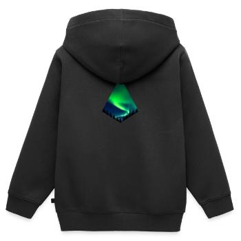 Aurora Borealis - Polarlichter - Kinder Premium Organic Zip Hoodie - Schwarz - Hinten - AI Model Kid Male (0cm)