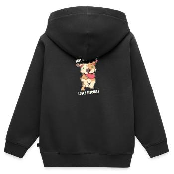Drôle Staffbull Battle Dog List énonciations de chien - Sweat Premium à capuche zippé enfant bio - noir - Dos - AI Model Kid Male (0cm)