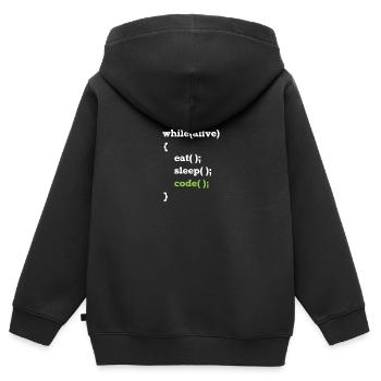 Java programmer computer scientist loop - Kids Premium Organic Zip-up Hoodie - black - Back - AI Model Kid Male (0cm)