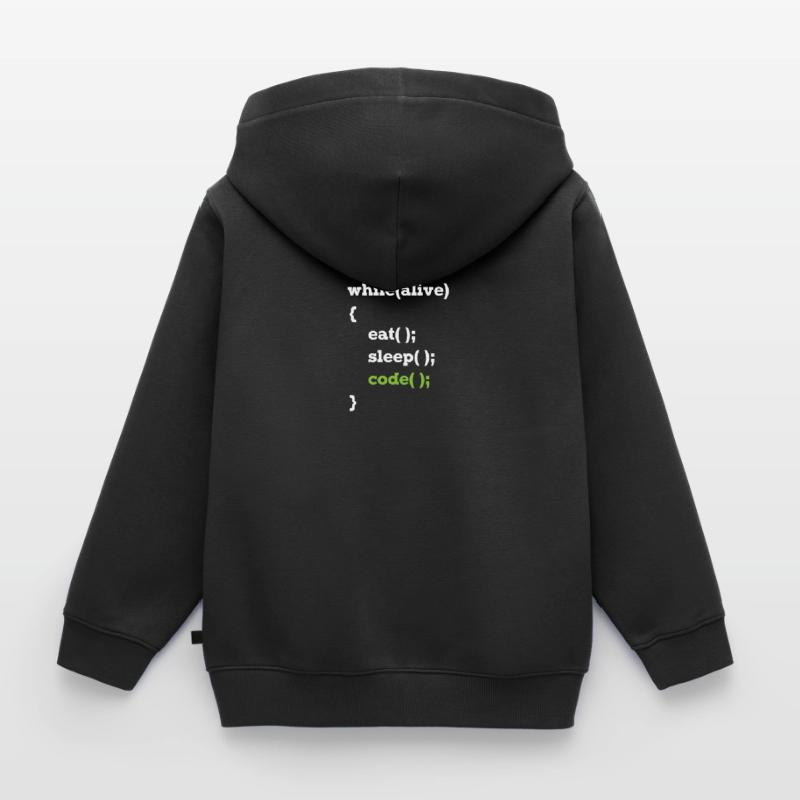 Programmeur Java en boucle informaticien Sweat Premium à capuche zippé enfant bio