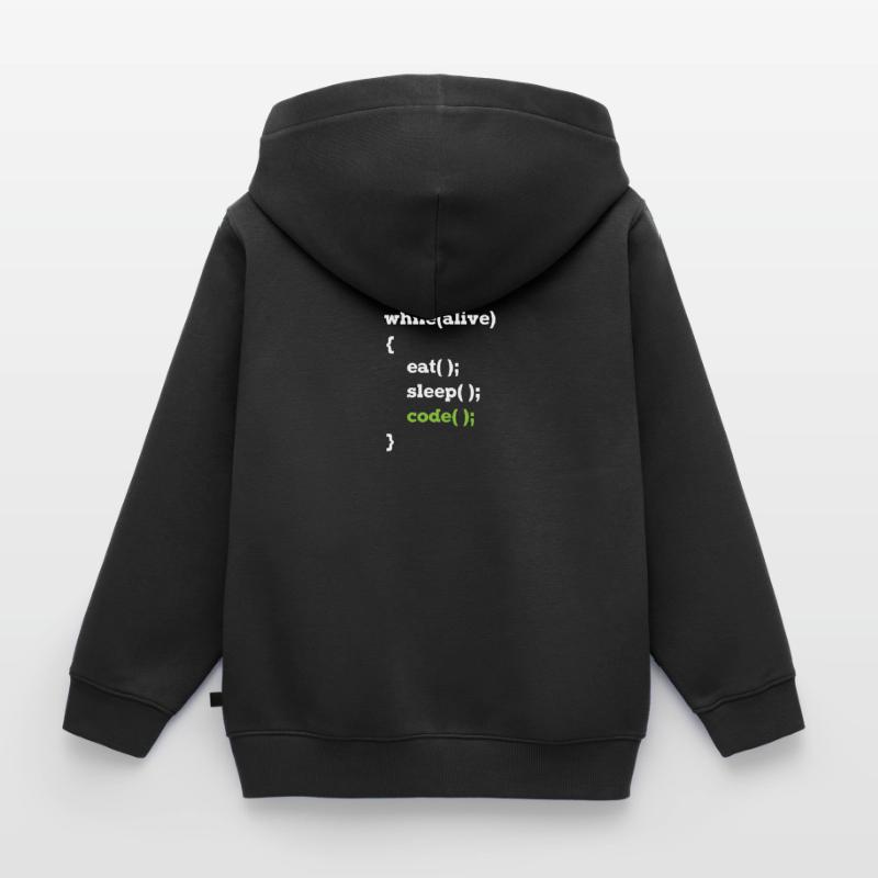 Programmeur Java en boucle informaticien Sweat Premium à capuche zippé enfant bio