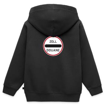 Verkehrsschild zoll douane - Kinder Premium Organic Zip Hoodie - Schwarz - Hinten - AI Model Kid Male (0cm)