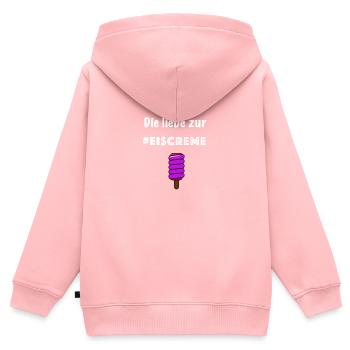 Die Liebe zur #EISCREME Lecker Eis Geschmack - Kinder Premium Organic Zip Hoodie - Rosa - Hinten - AI Model Kid Female (0cm)